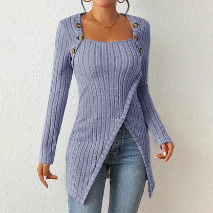 Claudia | Asymmetrical Ribbed Cardigan