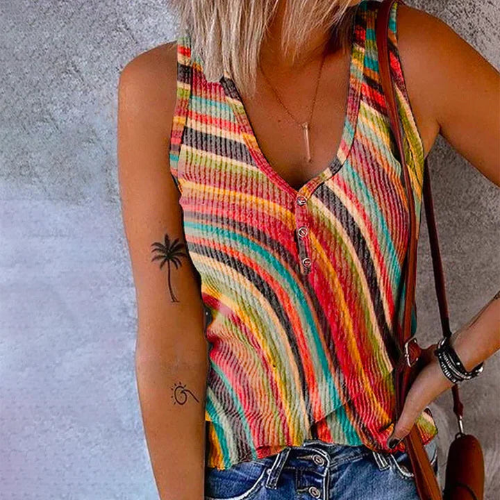 Corinne | Striped Knitted Tank Top