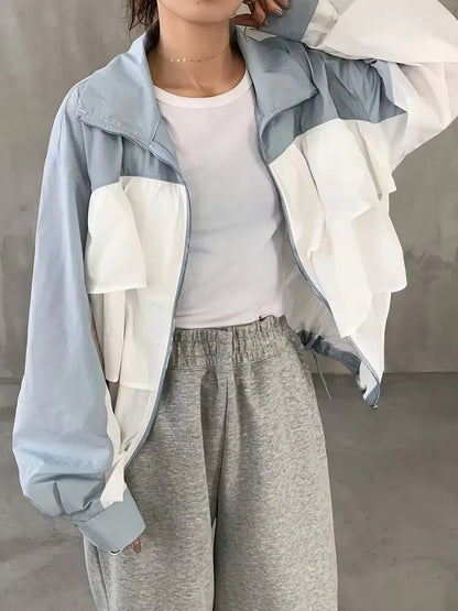 Track jacket with hood