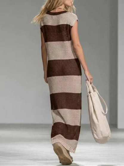 Maxi cover-up with V-neck