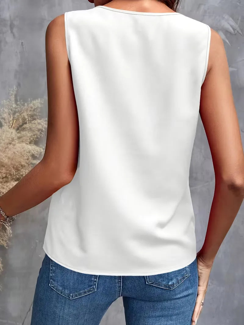 blouse with V-neck and ruffles