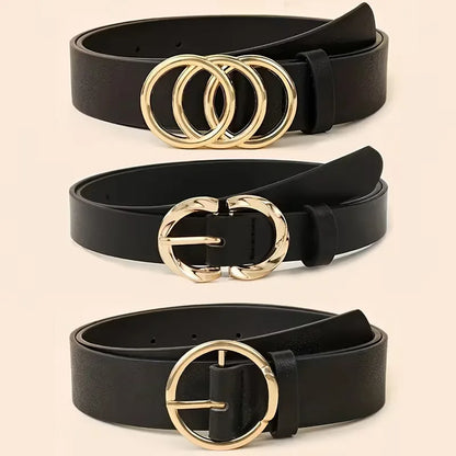 Narrow belt with metal buckles