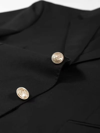 Slim fit blazer with gold buttons