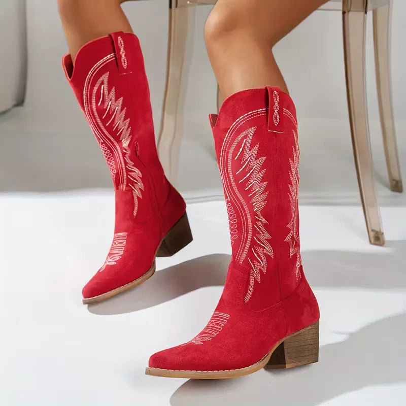 Cowboy Boots with Embroidered Pattern