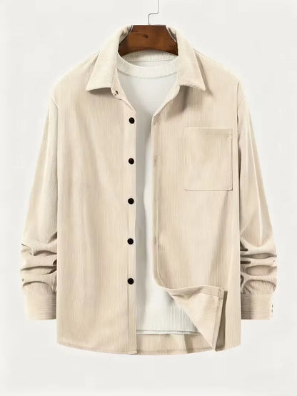 Casual shirt with ribbed texture
