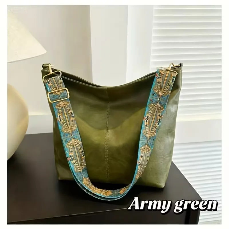 Shoulder Bag with Colourful Strap