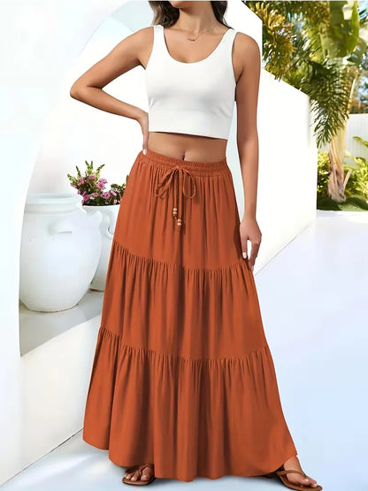 A-line skirt with high waist