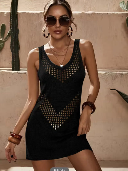 Beach cover-up with cut-out details