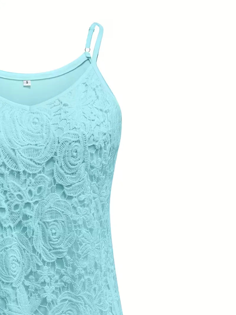 lace tank top with V-neck