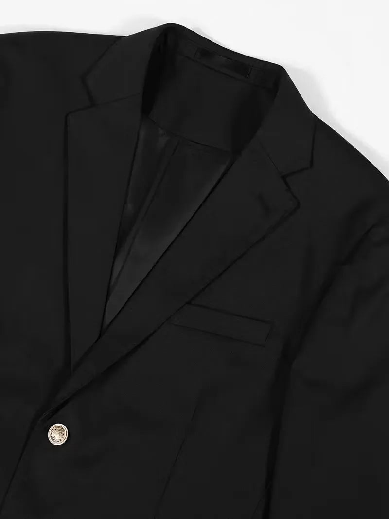 Slim fit blazer with gold buttons