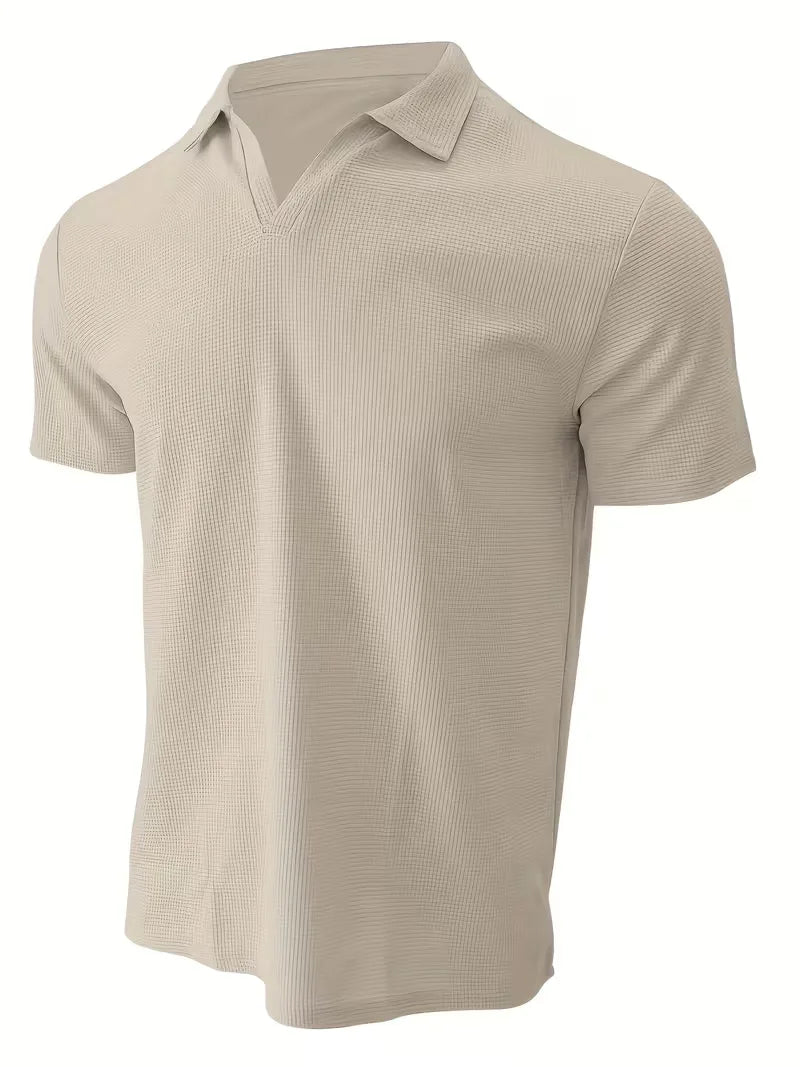 Polo with Short Sleeves and V-Neck