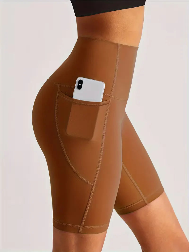 High-Waisted Sports Shorts