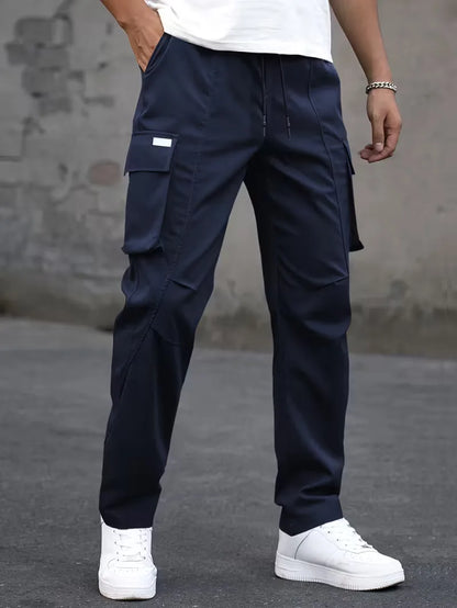 Cargo trousers with elastic waistband