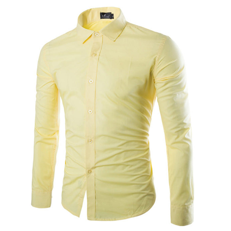 Daan | Plain Black Slim Fit Men's Shirt