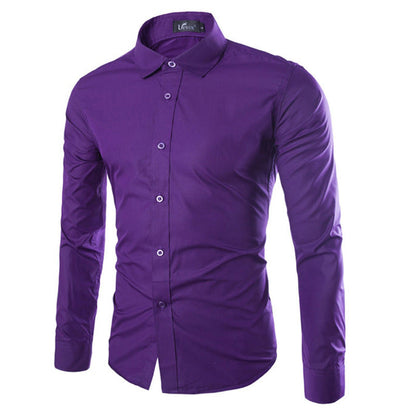 Daan | Plain Black Slim Fit Men's Shirt