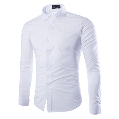 Daan | Plain Black Slim Fit Men's Shirt