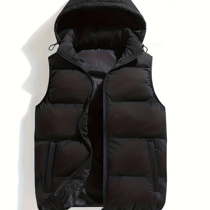 Daan | Warm padded men's gilet with a high collar and hood