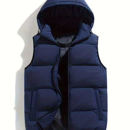 Daan | Warm padded men's gilet with a high collar and hood