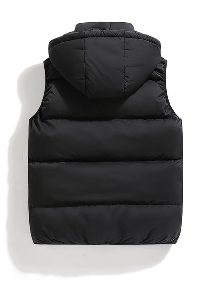 Daan | Warm padded men's gilet with a high collar and hood