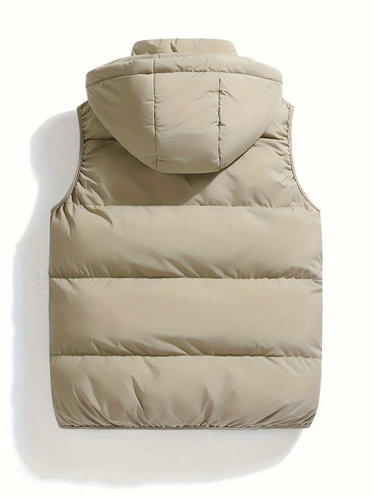 Daan | Warm padded men's gilet with a high collar and hood