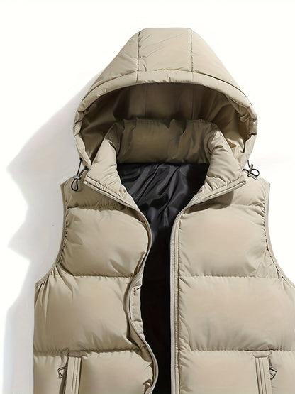Daan | Warm padded men's gilet with a high collar and hood