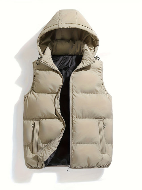 Daan | Warm padded men's gilet with a high collar and hood