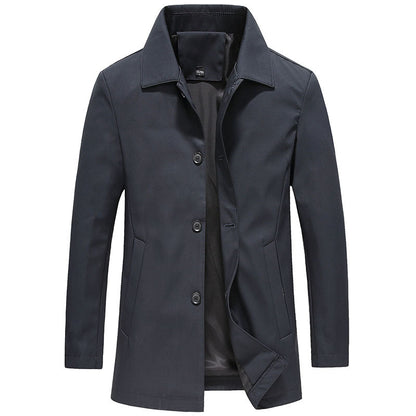 Daan | Windproof fleece long coat in solid colour