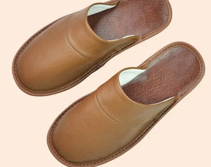 Daan | Black Leather Men's Slippers