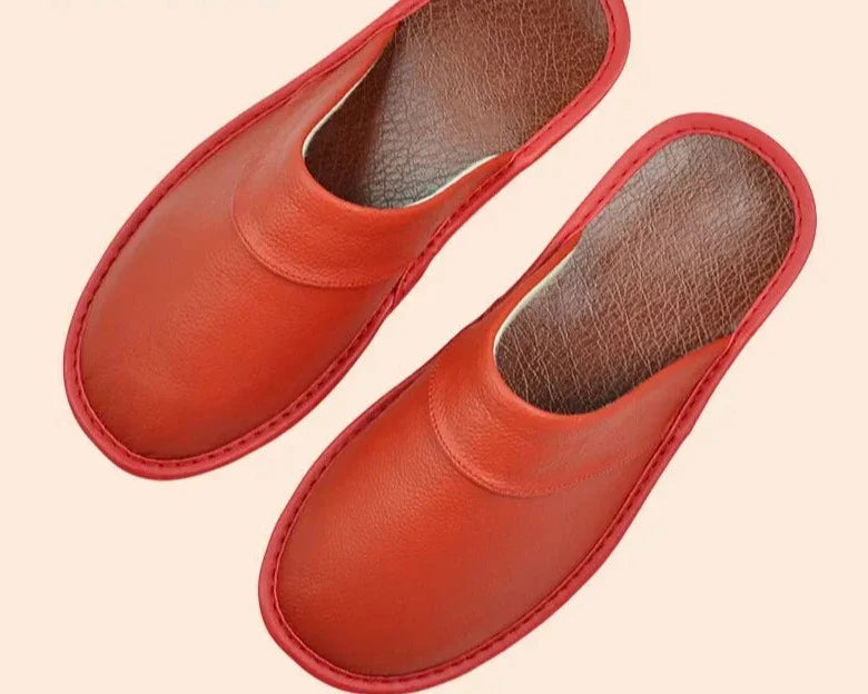 Daan | Black Leather Men's Slippers