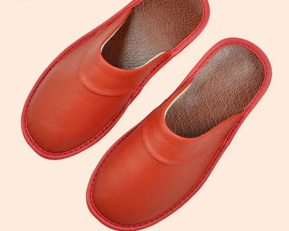 Daan | Black Leather Men's Slippers