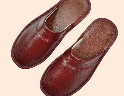 Daan | Black Leather Men's Slippers