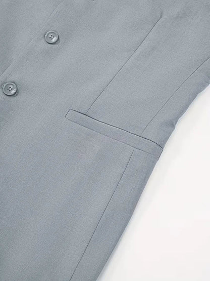 Slim Fit Blazer with Mandarin Collar