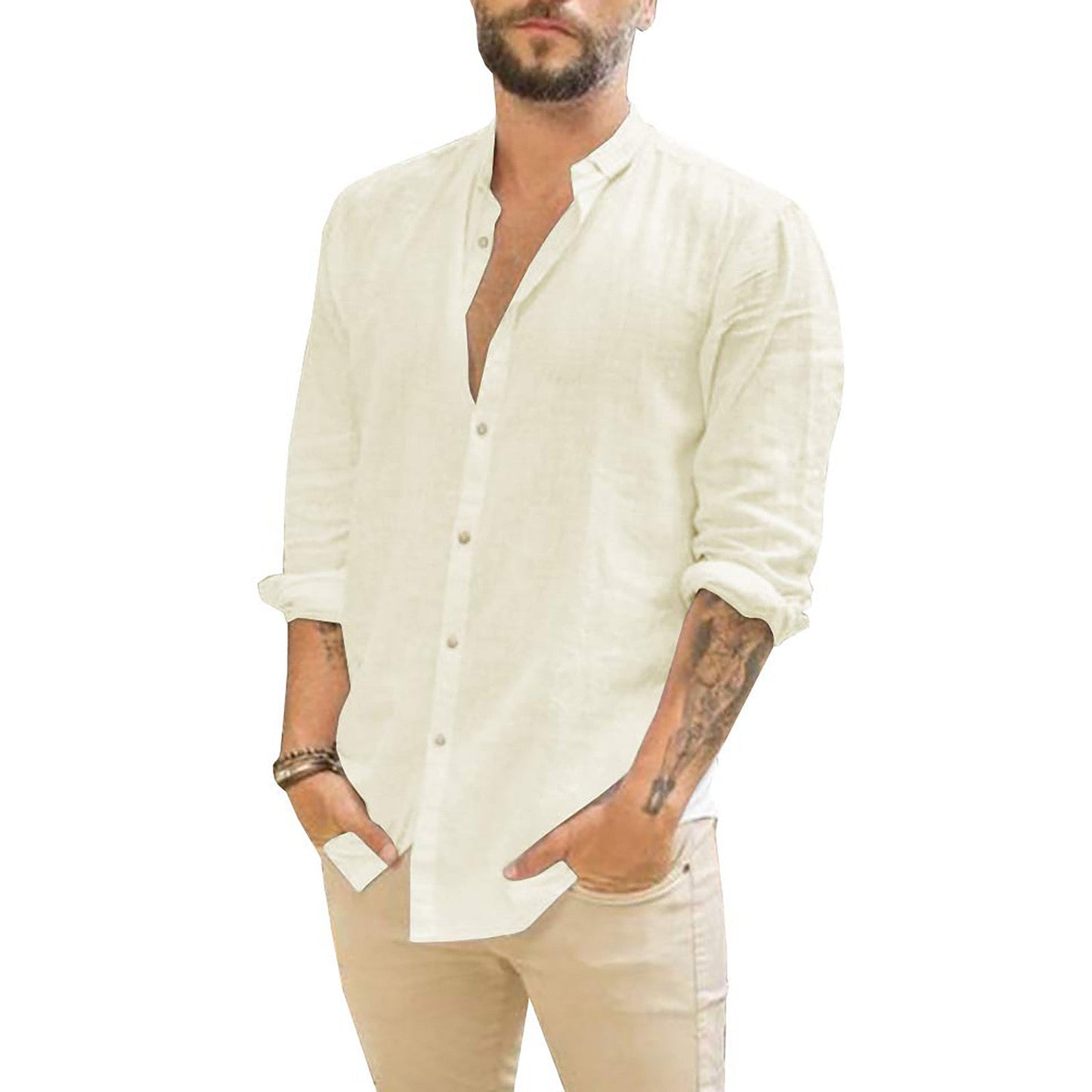 Damian | Plain Linen Men's Shirt