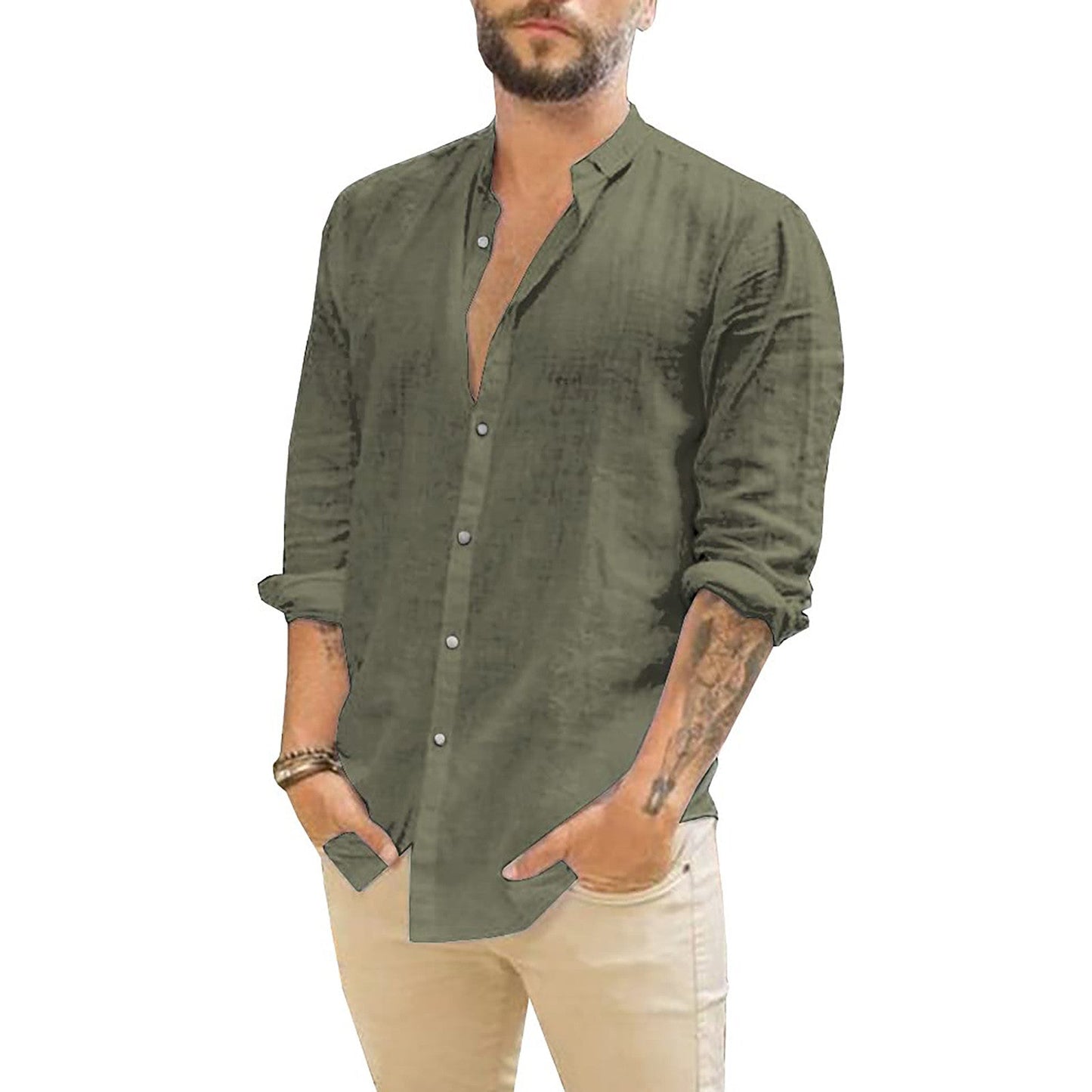 Damian | Plain Linen Men's Shirt