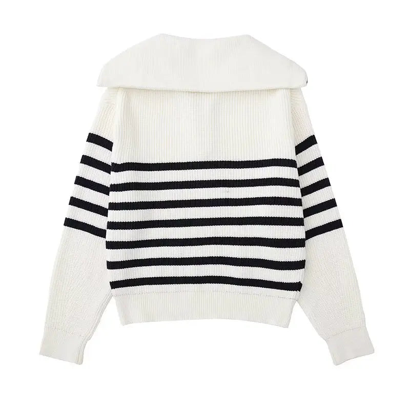 Damian | Striped Zip Sweater