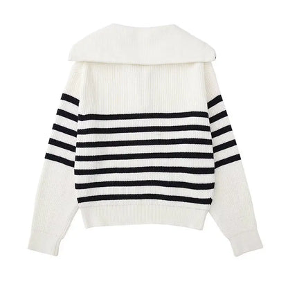 Damian | Striped Zip Sweater