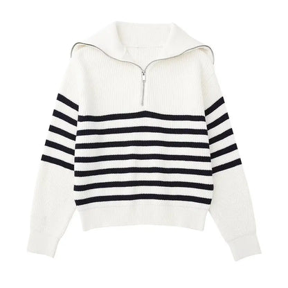 Damian | Striped Zip Sweater