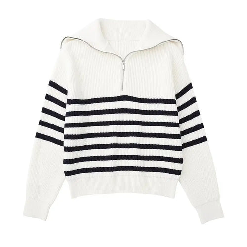 Damian | Striped Zip Sweater