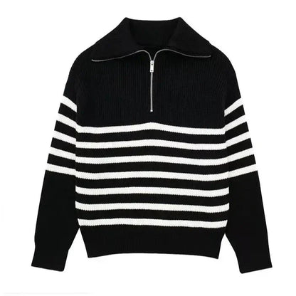 Damian | Striped Zip Sweater