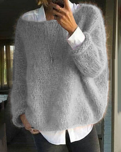 Danique Mell | Plain Off-Shoulder Fluffy Jumper