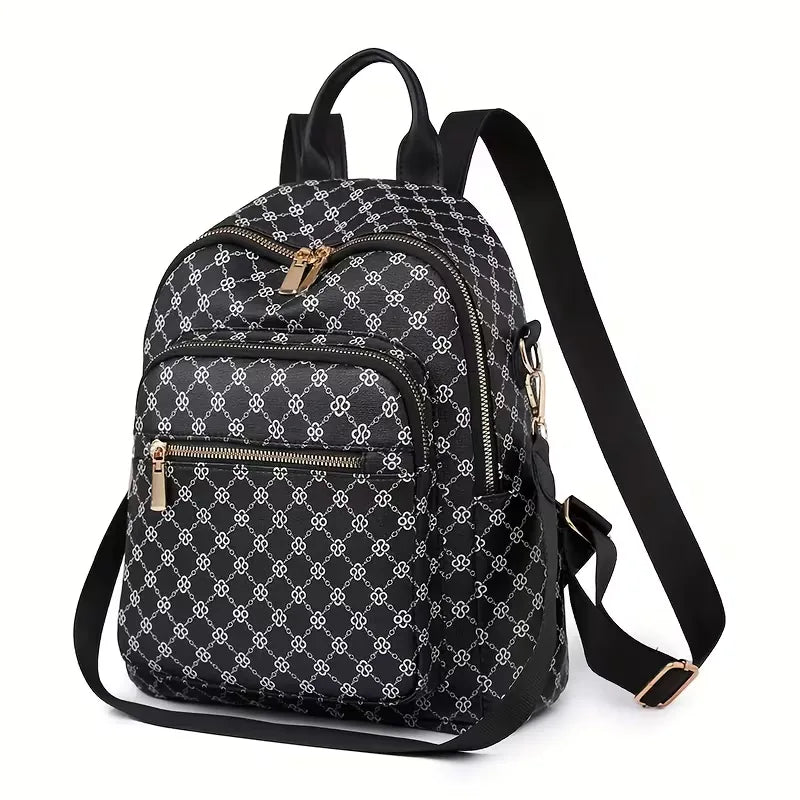Backpack with Geometric Pattern