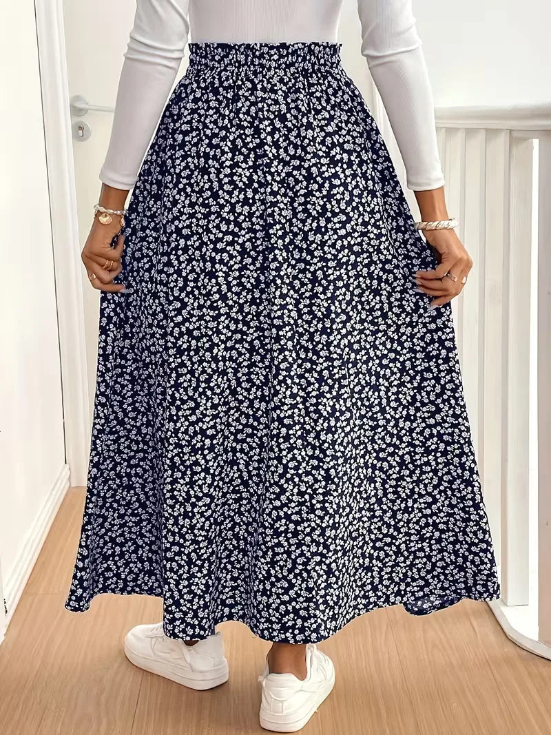 A-line skirt with flowers