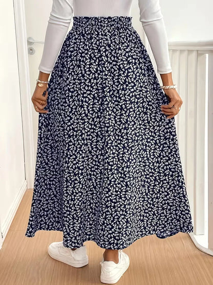 A-line skirt with flowers