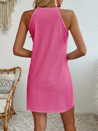 A-line dress with halter neck