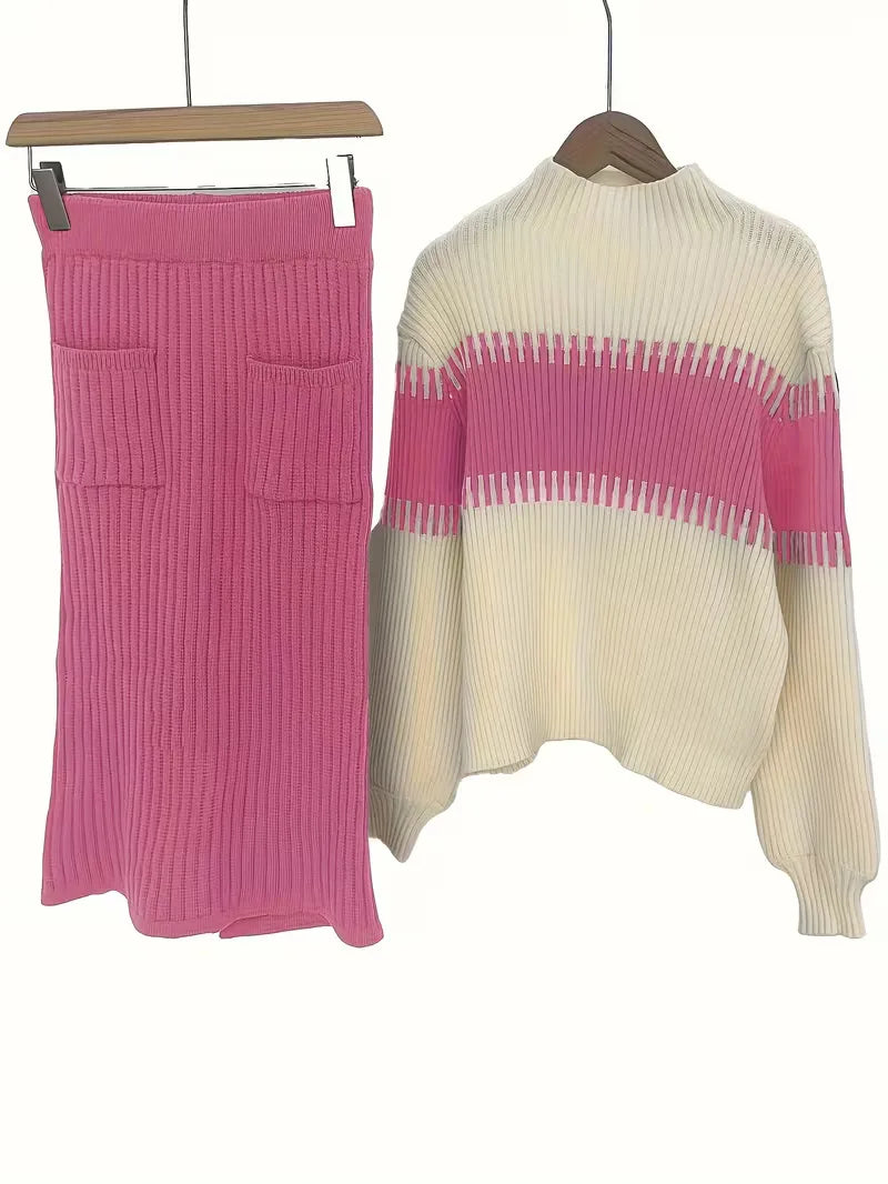 Two-Piece Set with Ribbed Texture