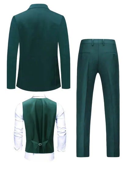 Three-piece slim fit suit