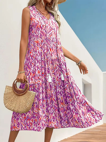 A-line dress with V-neck