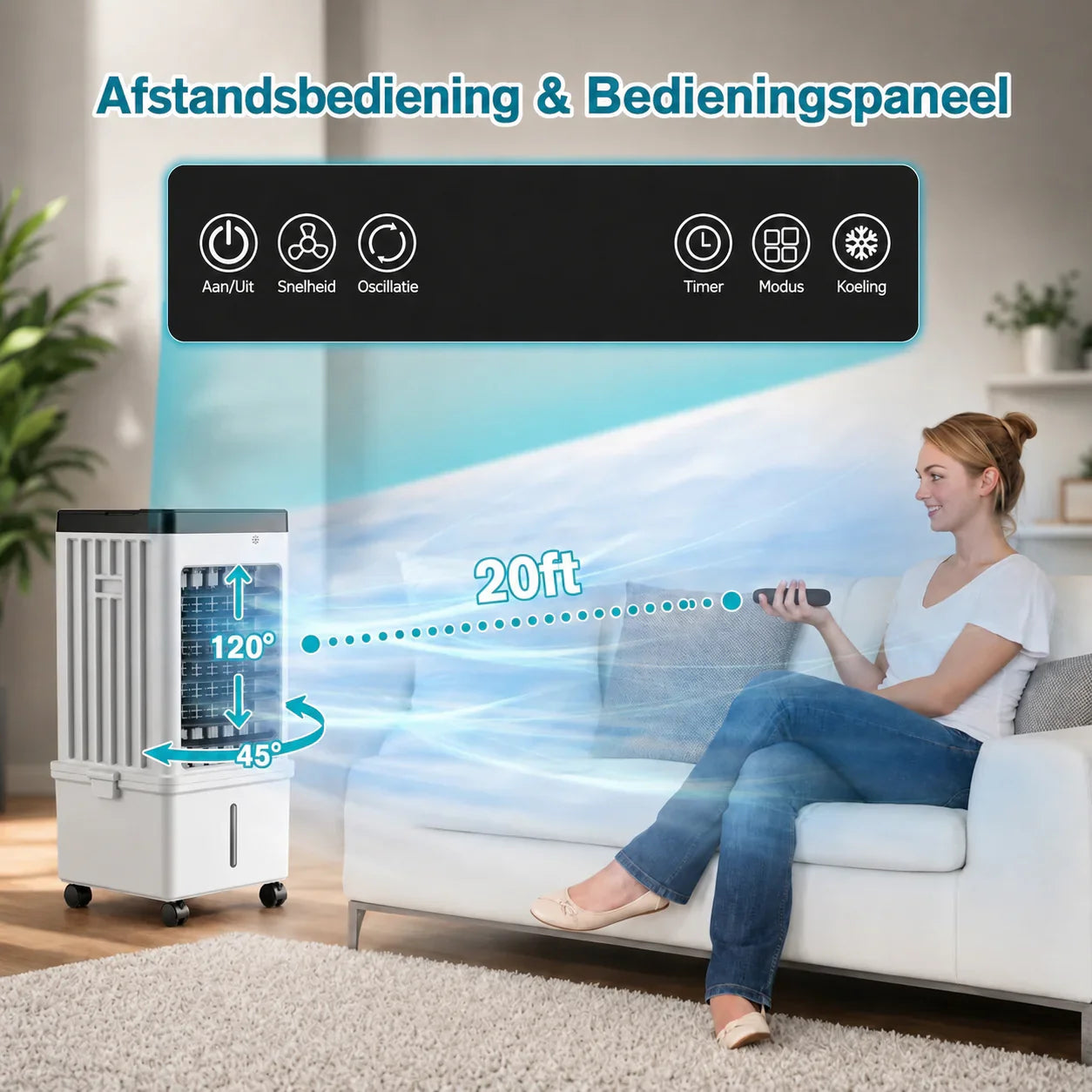 Portable air conditioner with wheels