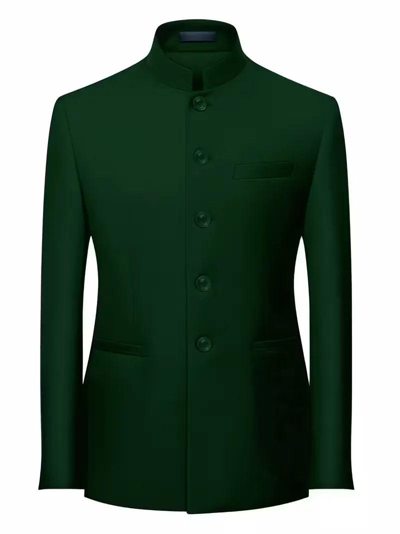 Slim Fit Blazer with Mandarin Collar
