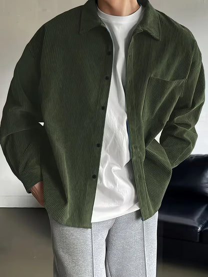 Casual shirt with ribbed texture